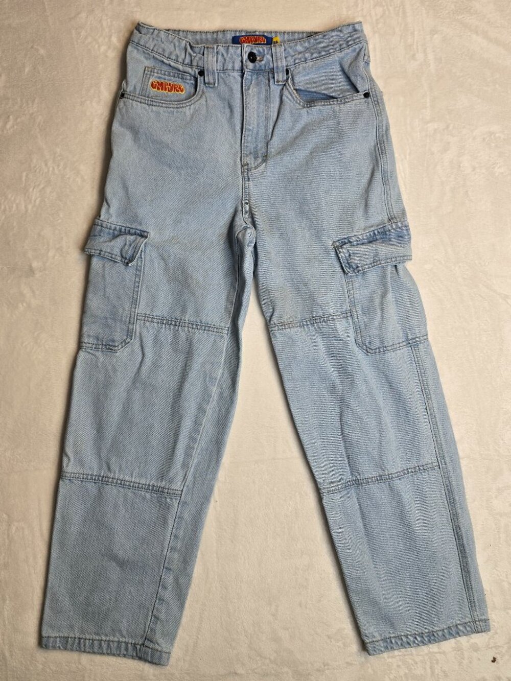 Empire Men Womens Denim Utility Cargo Jeans Size 28 Y2K 90s Streetwear Pants